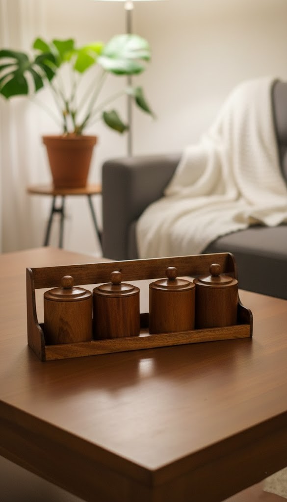 Wooden Spice Jar Set view 2