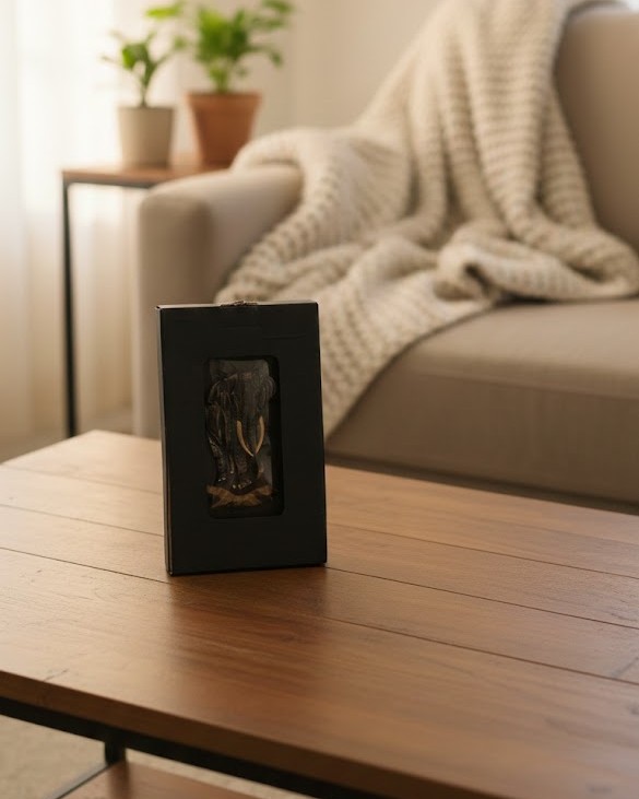 HANDCRAFTED WOODEN ELEPHANT DISPLAY BOX 02