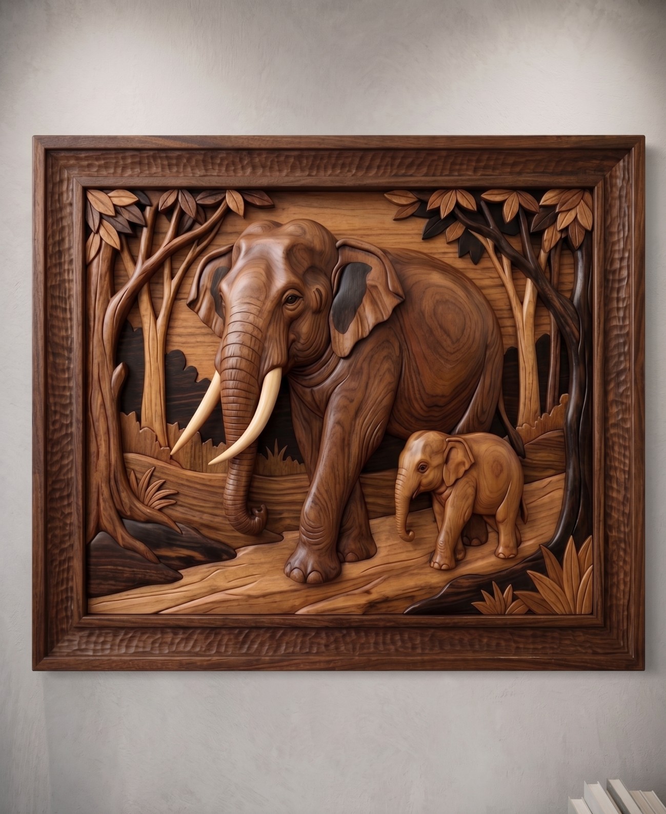 ELEPHANT WITH TUSK AND BABY2 view 3