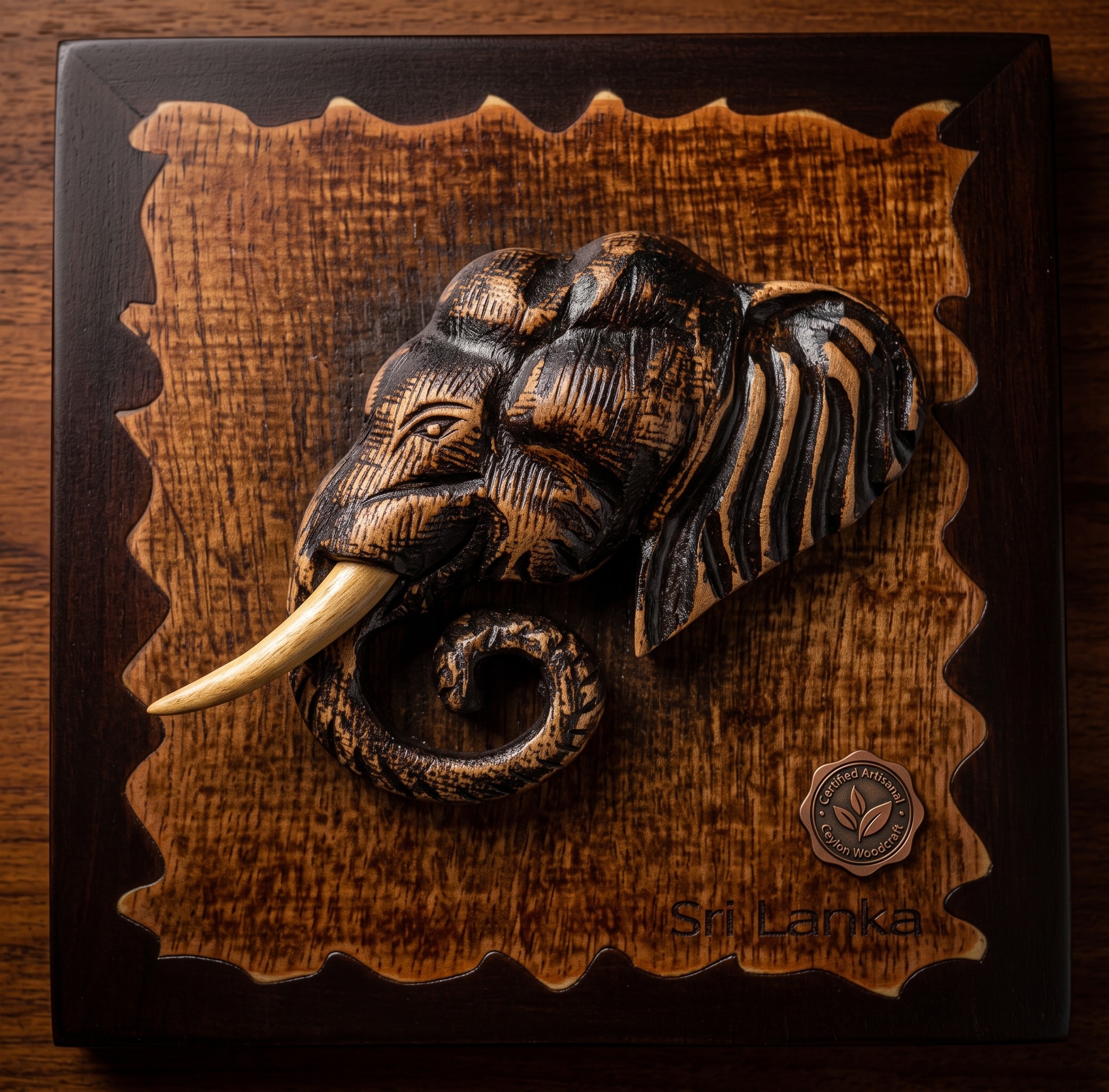SPUN  ELEPHANT TRUNK SCENE  - BLACK COLOUR