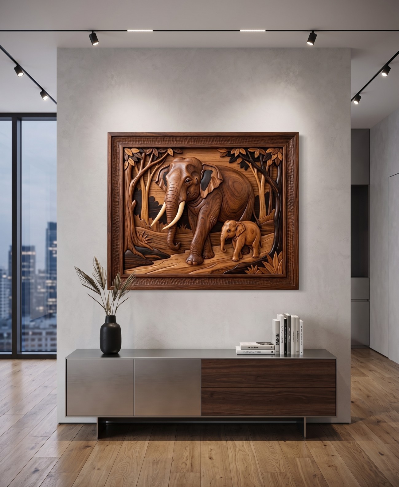 ELEPHANT WITH TUSK AND BABY2 view 2