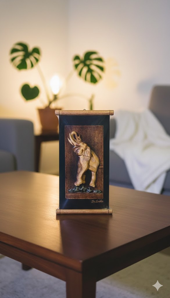 Elephant Wooden Hanging Decor