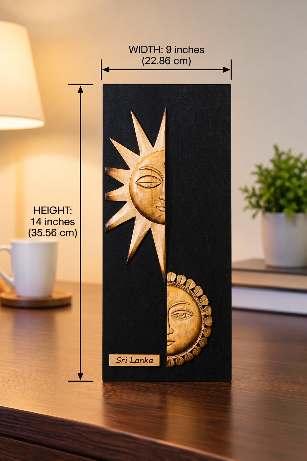 Sun & Moon Wooden Decor view 2