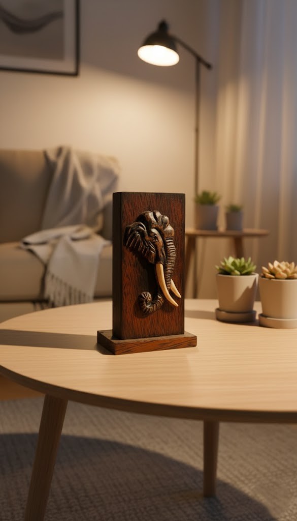 Elephant Tusker Wooden Decor view 2