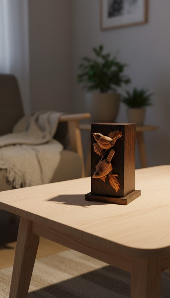 Wooden Bird Pair Decor view 3