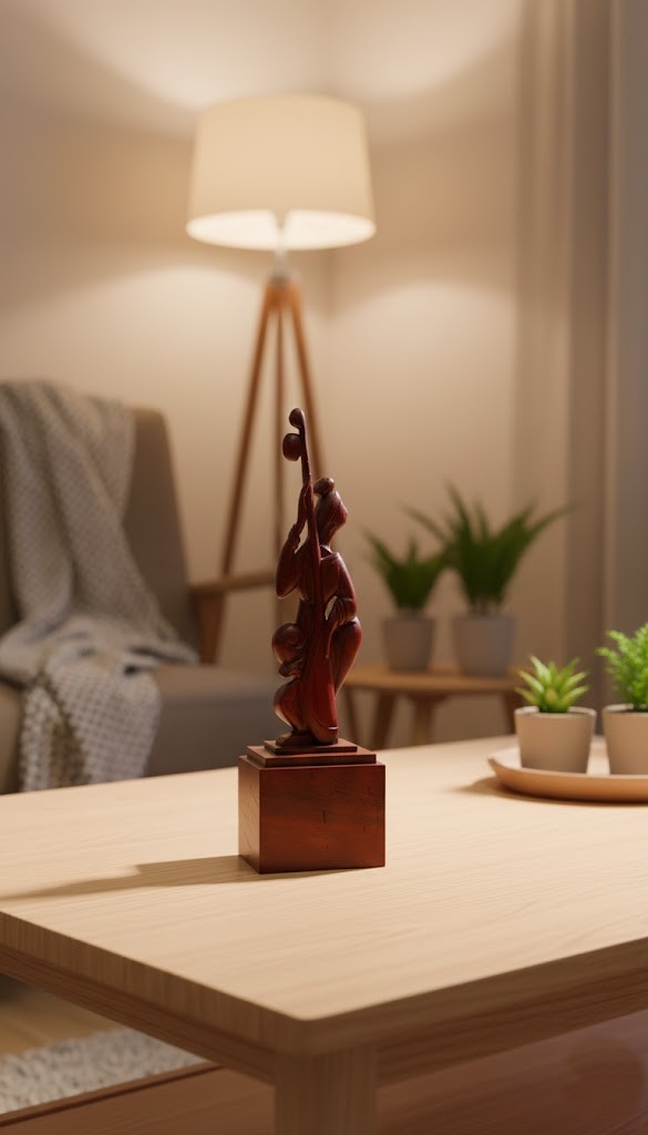 Abstract Wooden Family Sculpture