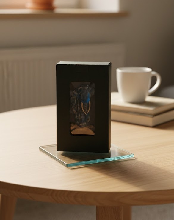 HANDCRAFTED WOODEN ELEPHANT DISPLAY BOX