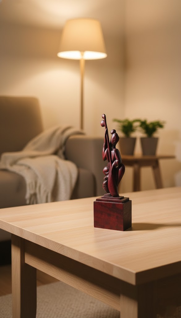 Abstract Wooden Family Sculpture