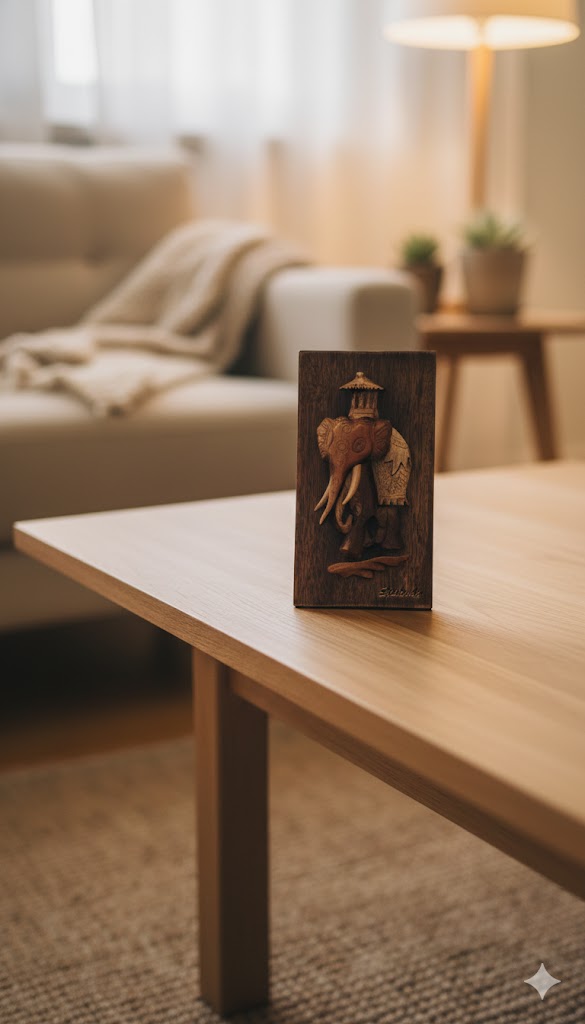 Sri Lankan Ceremonial Elephant Wooden Decor view 3